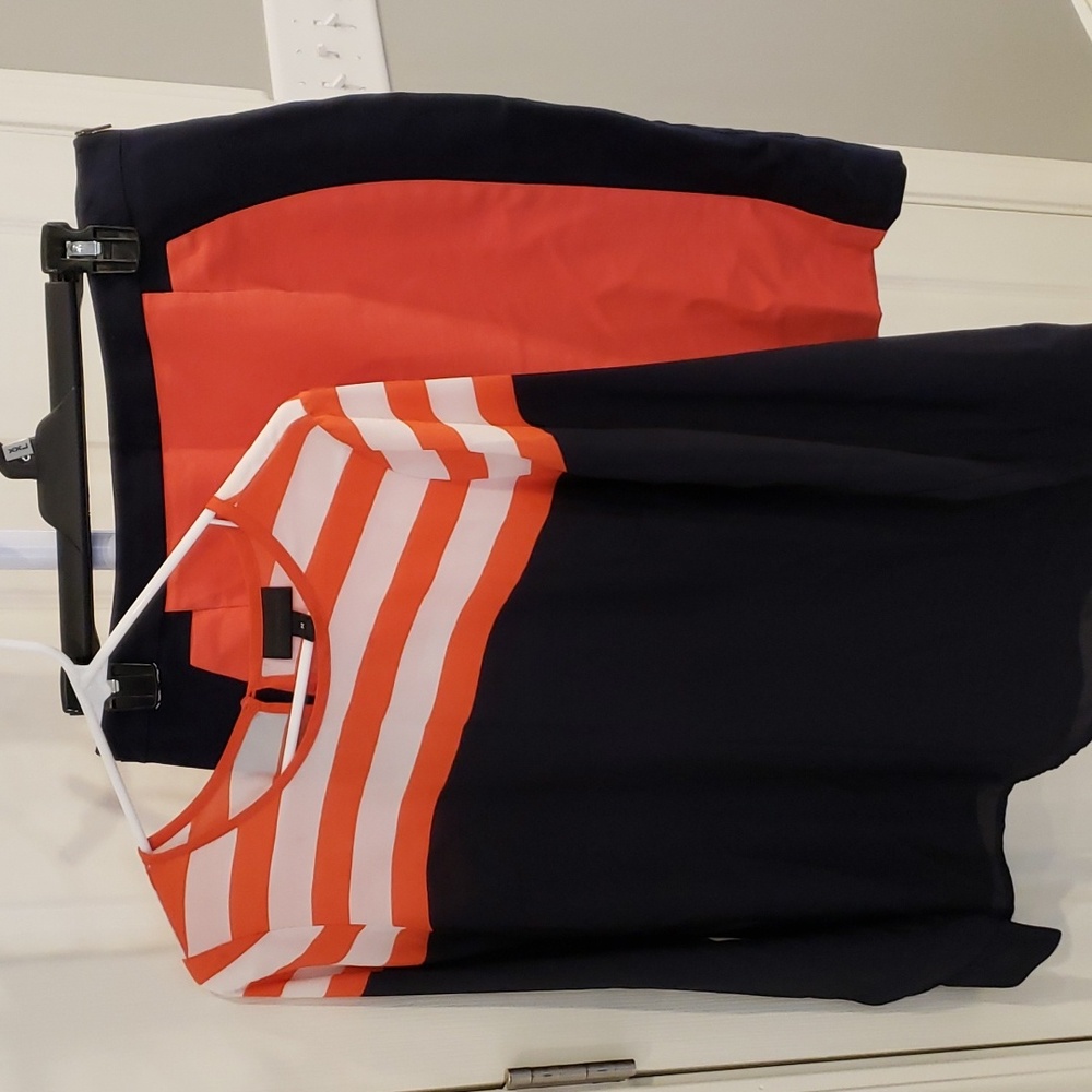 Orange and Navy Skirt/Top M/10